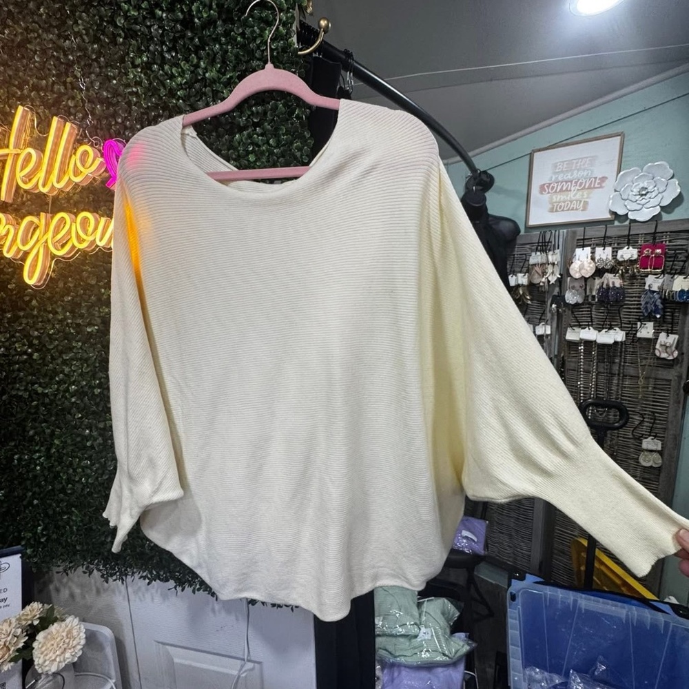 Carol Christian Super Soft Dolman Sweater, Off White